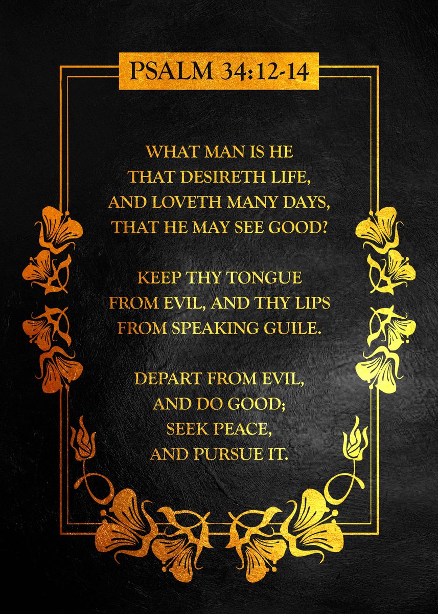 Psalm 34 12 14 Poster Picture Metal Print Paint By ABConcepts psalm-34-12-14-poster-picture-metal-print-paint-by-abconcepts