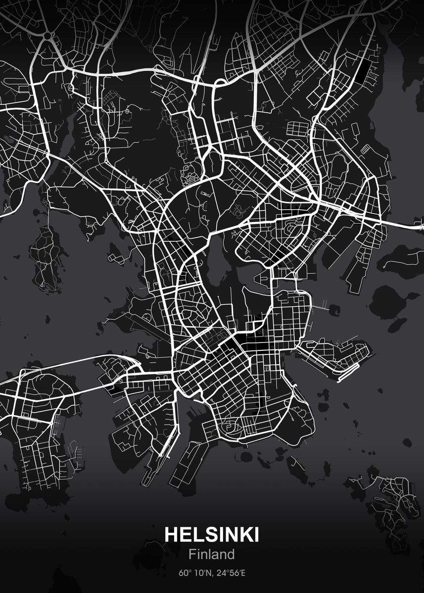 Helsinki City Map Black Poster By Project X Displate   722397a525a05c5938099a4255f3b7c0 Caa1ff2afd938f632f90c0e4be9cb3eb 