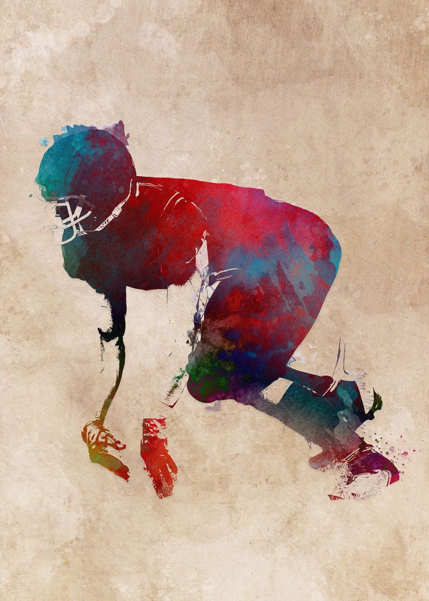 'American football player' Poster by JBJart Justyna Jaszke | Displate