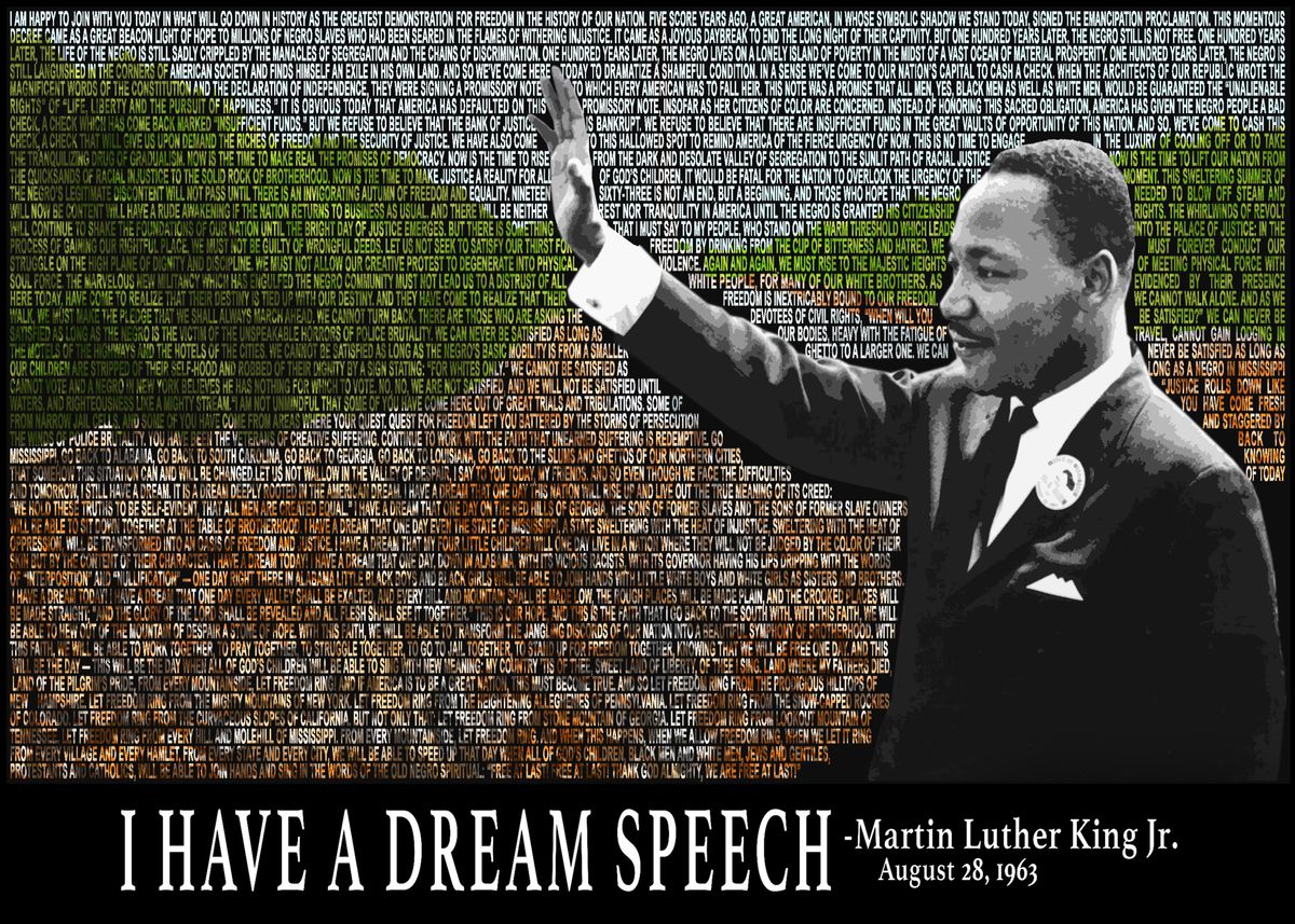I Have A Dream Deutsch Zusammenfassung 'I Have A Dream Speech' Poster by Nick Lopez | Displate