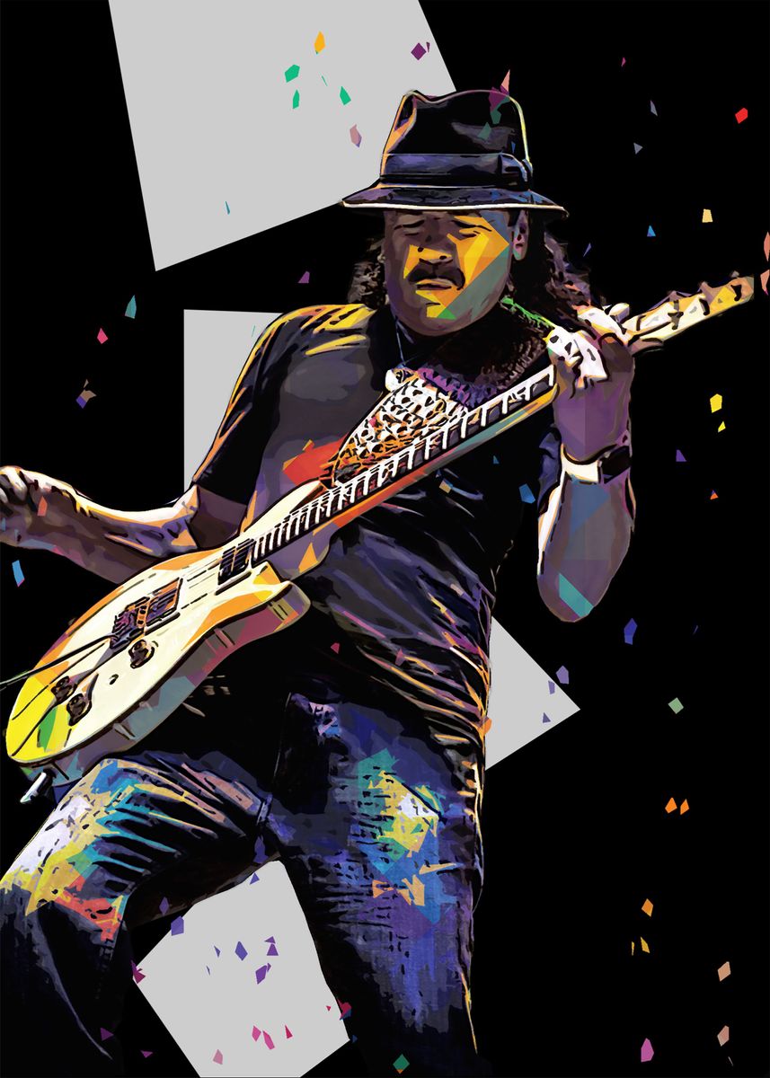 Carlos Santana' Poster by HD TEAM | Displate