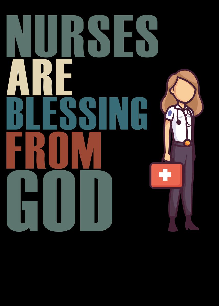 'Nurse gift rn Staff nurse' Poster, picture, metal print, paint by