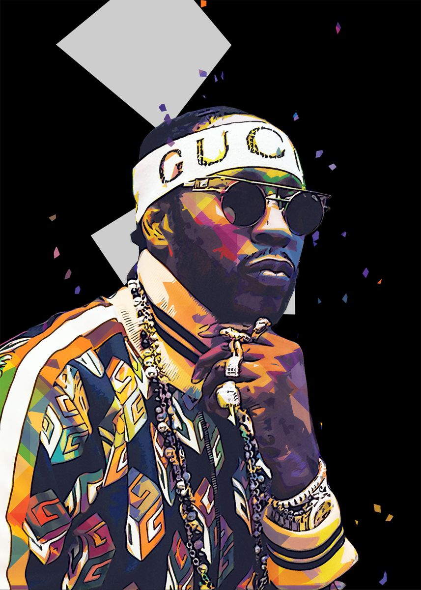 '2 Chainz' Poster, Picture, Metal Print, Paint By Oom Team 