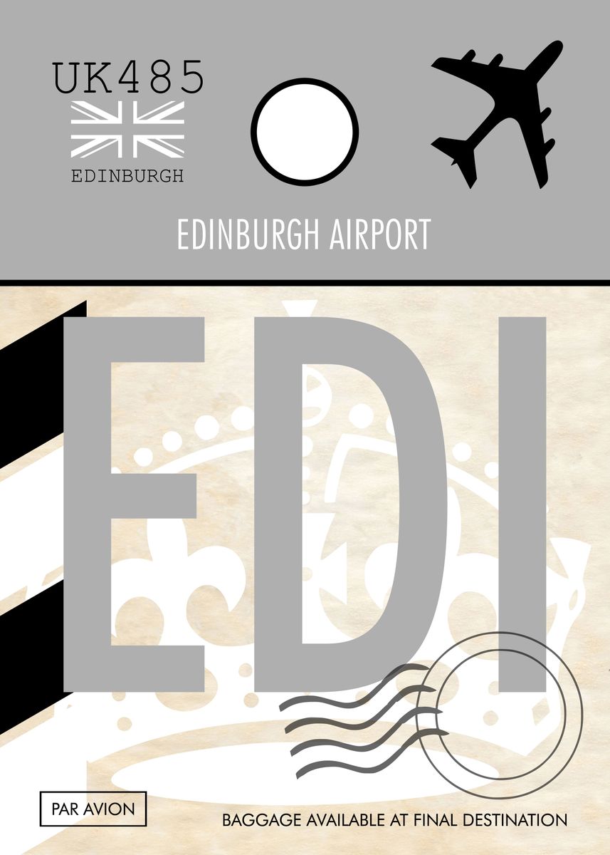 'EDINBURGH AIRPORT EDI' Poster by Atomic Chinook Displate
