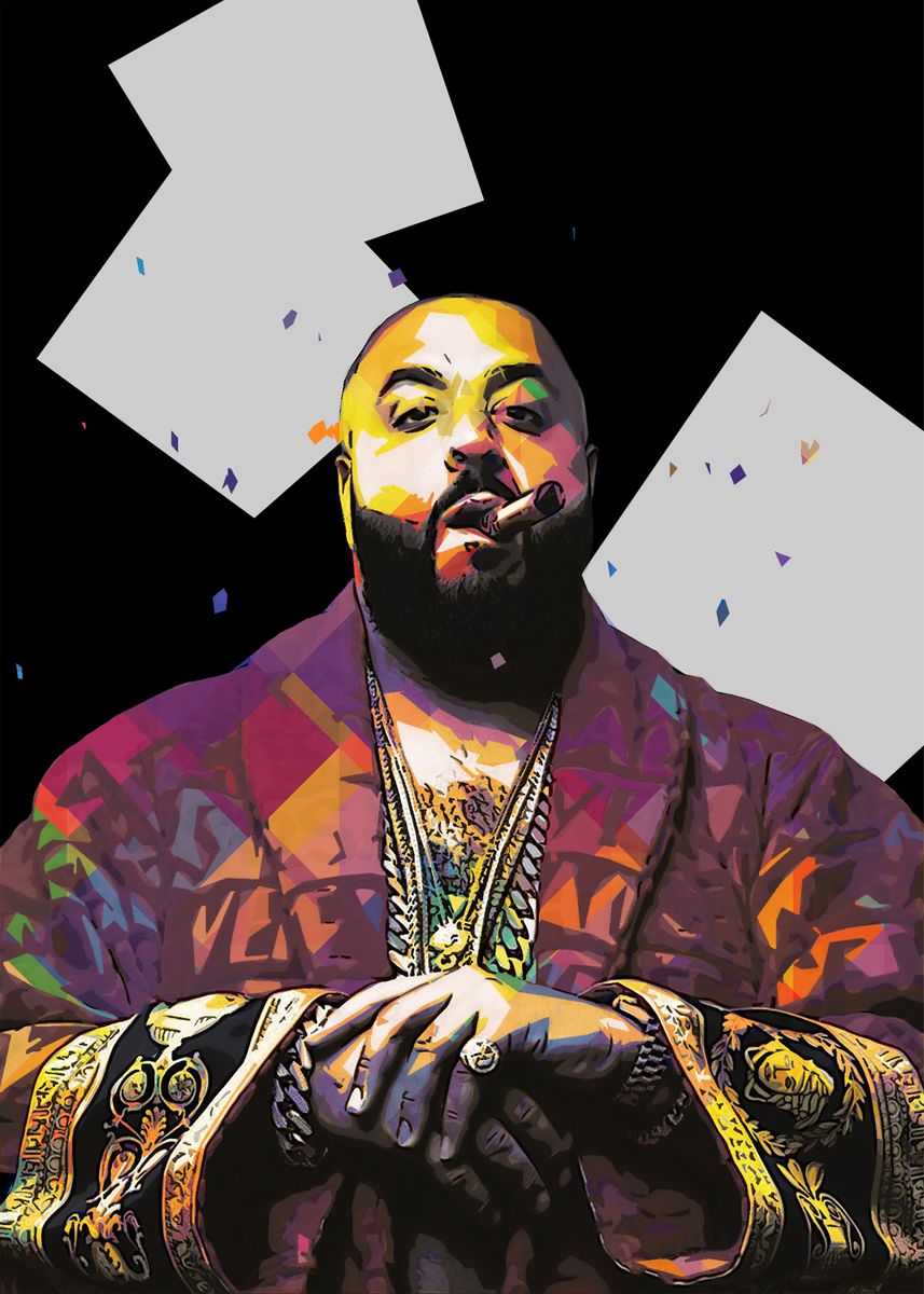 'DJ Khaled' Poster, picture, metal print, paint by OOM TEAM | Displate