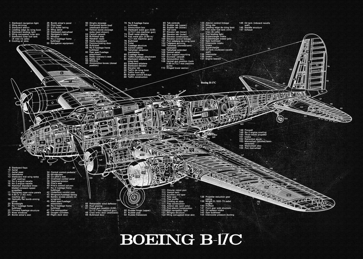 'BOEING B17C' Poster by JAT DESIGNS | Displate