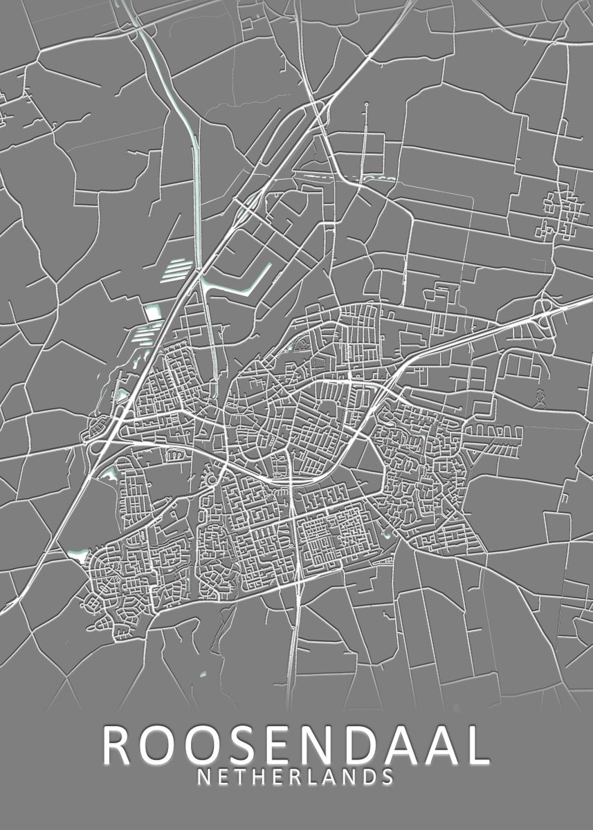 'Roosendaal Netherlands' Poster by City Map Art Prints Displate