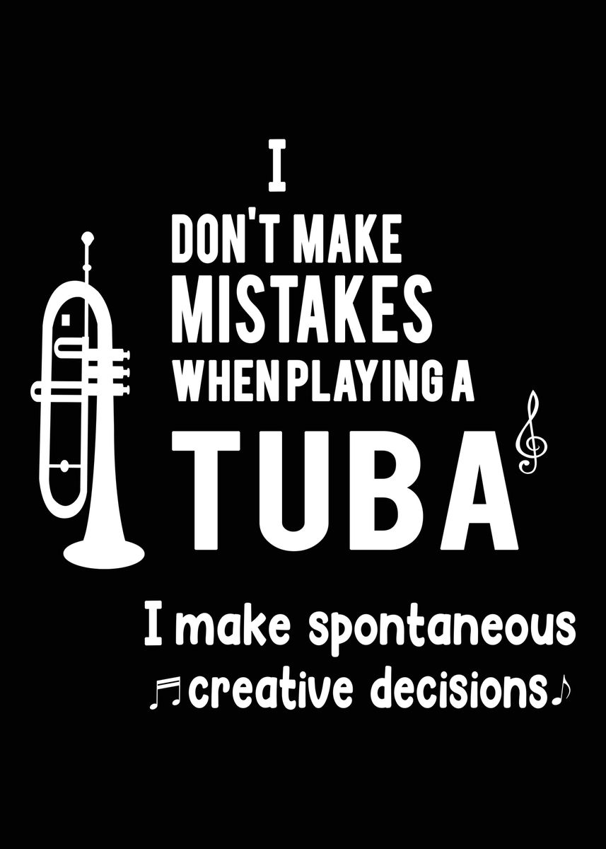 'Funny Tuba Player' Poster, picture, metal print, paint by