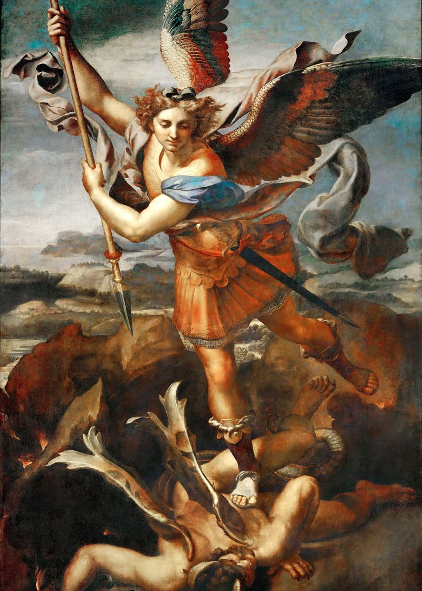 'St Michael Vanquish Satan' Poster, picture, metal print, paint by М ...
