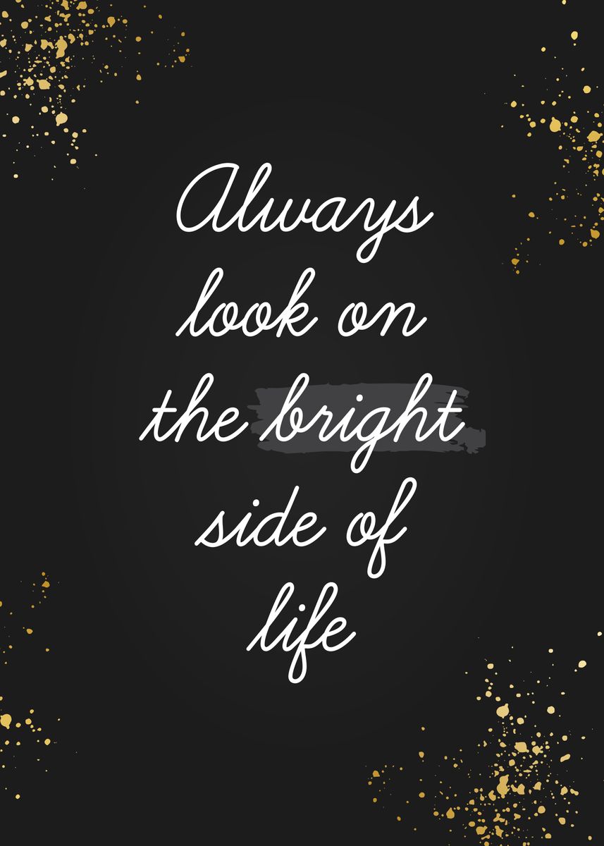 'Bright Black Gold Quotes' Poster by Tony Ways Displate