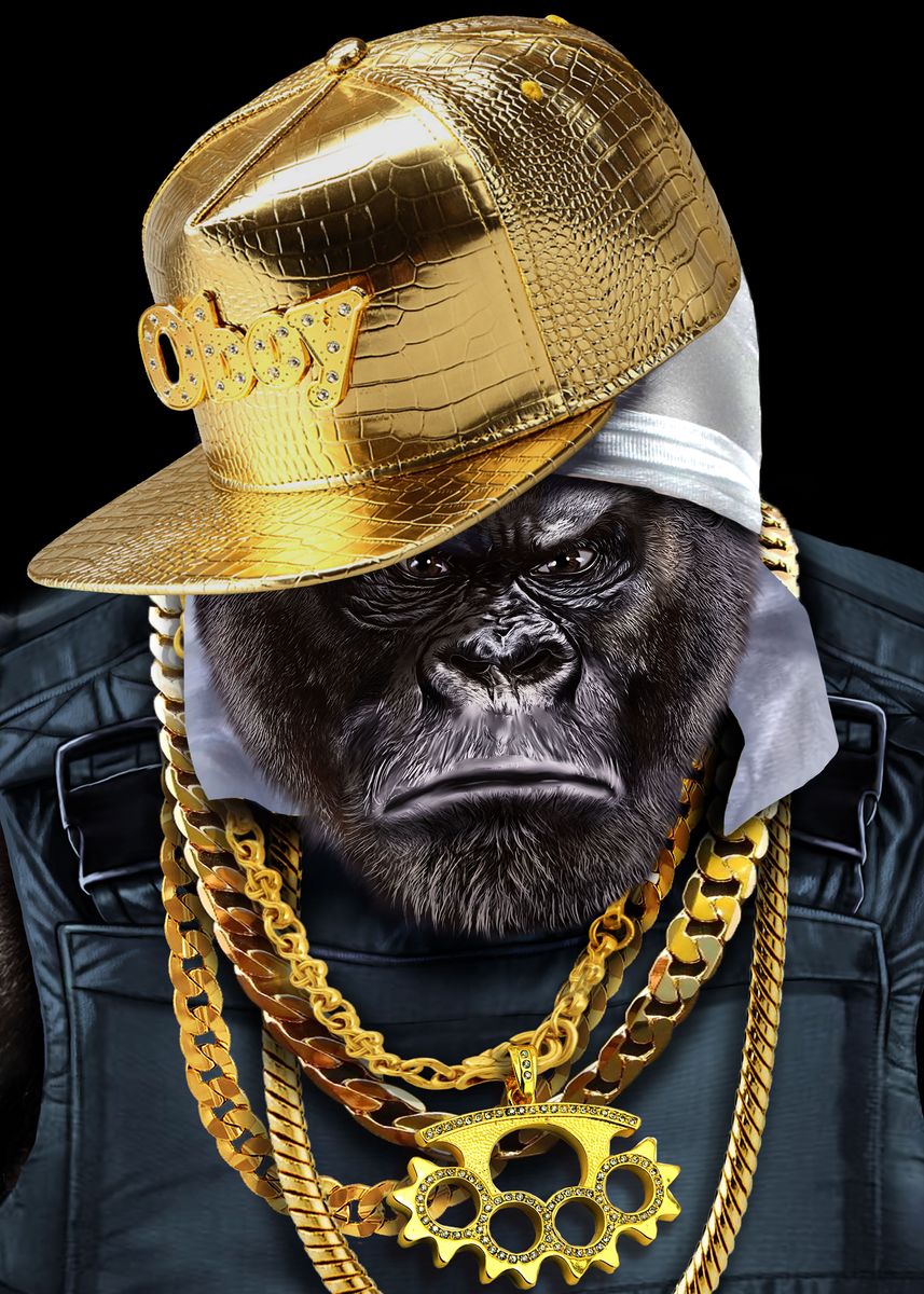 Hip Hop Rapper Gorilla Poster. 