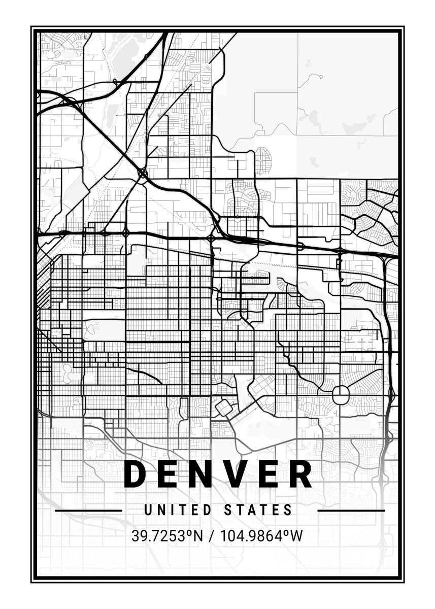 'Denver Light City Map' Poster by Tien Stencil Displate