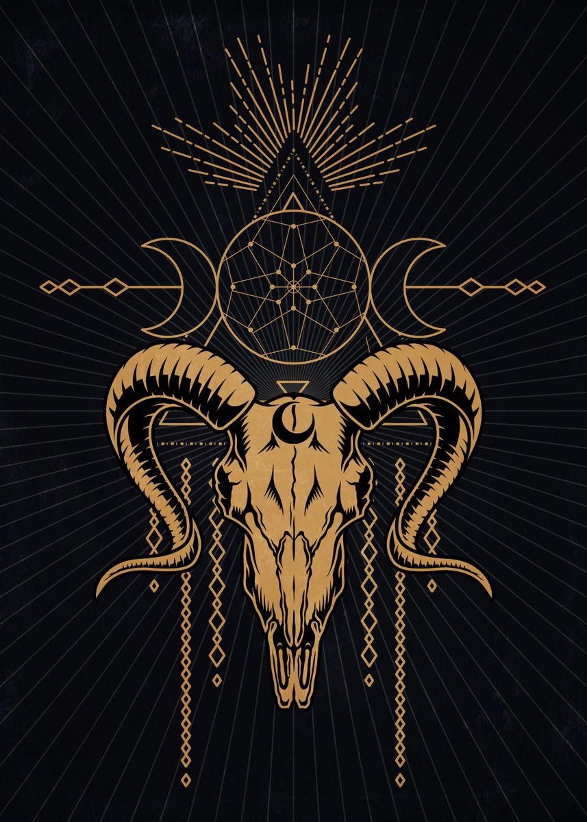 'Shaman Goat Skull' Poster by Apo | Displate