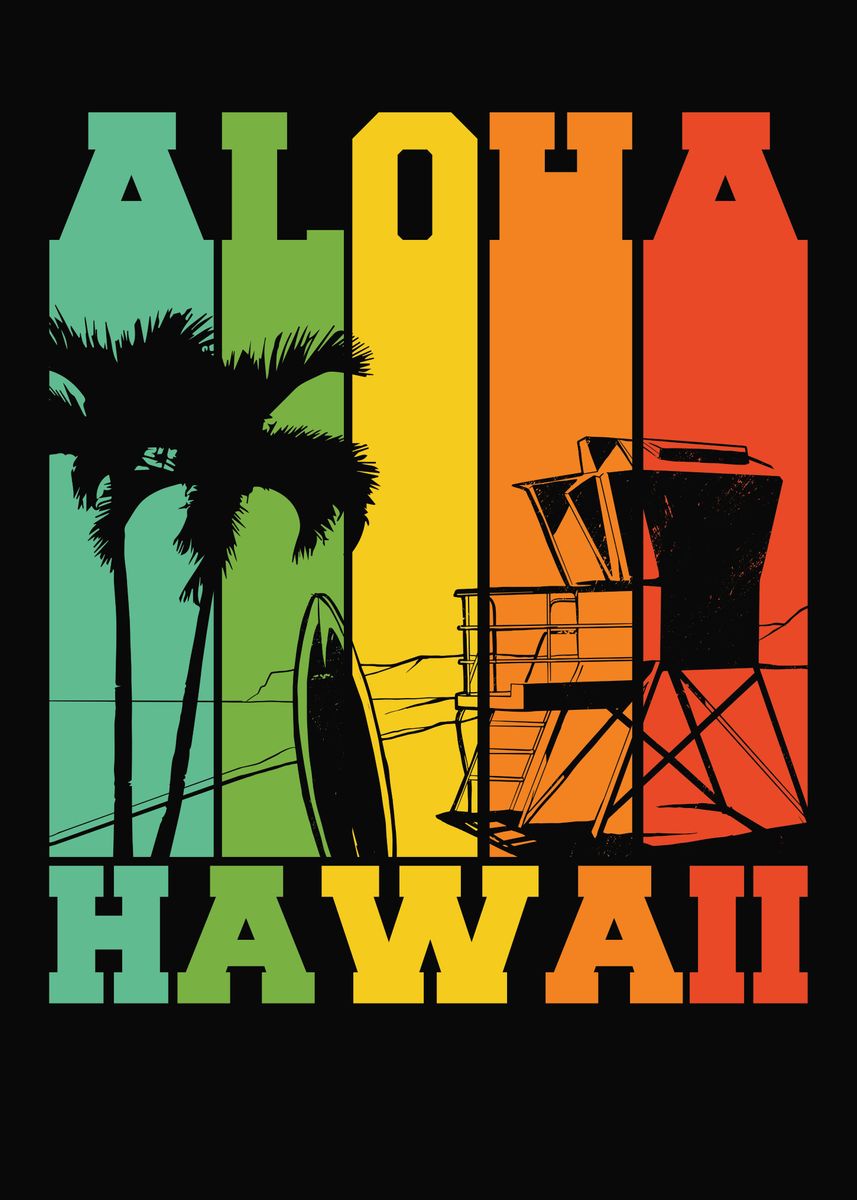 'Aloha Hawaii Gift Idea' Poster, picture, metal print, paint by ...