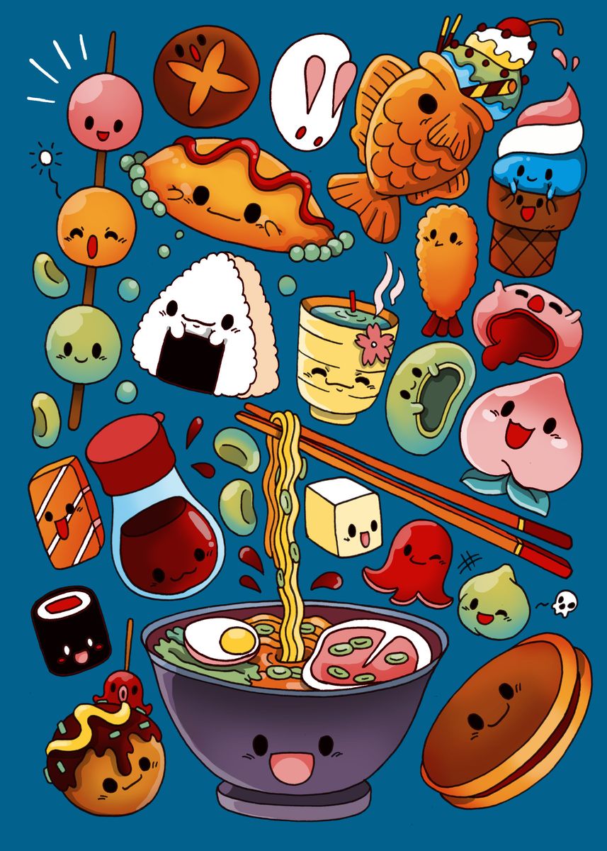 'Japan Food' Poster, picture, metal print, paint by Valentina Fabbri ...