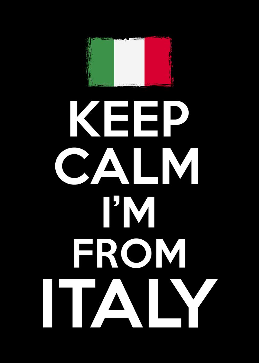 'Keep Calm Italy' Poster, picture, metal print, paint by schmugo Displate