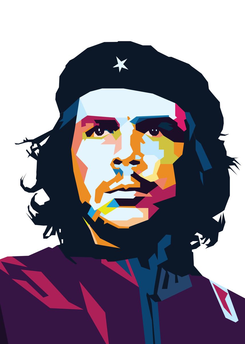 'Che Guevara on PopArt WPAP' Poster, picture, metal print, paint by ...