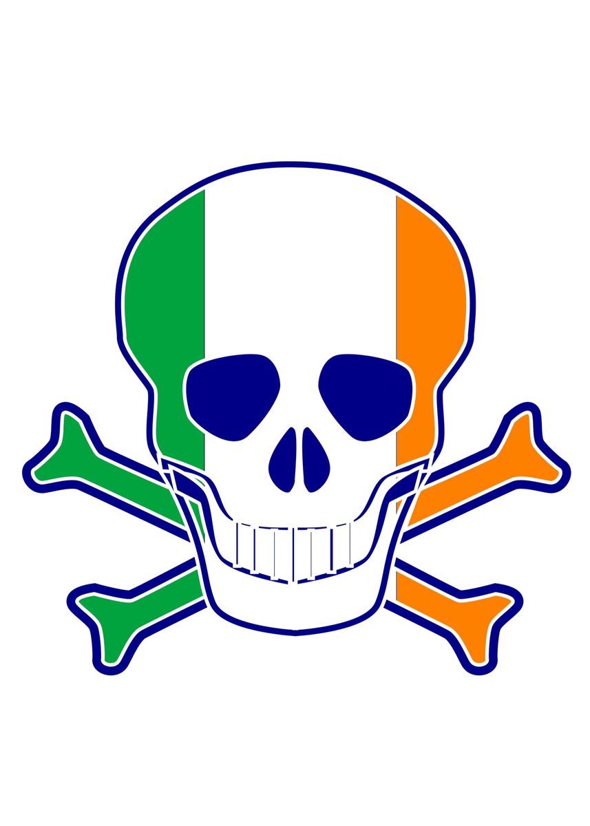 'Irish Flag Skull' Poster, picture, metal print, paint by HomeStead ...