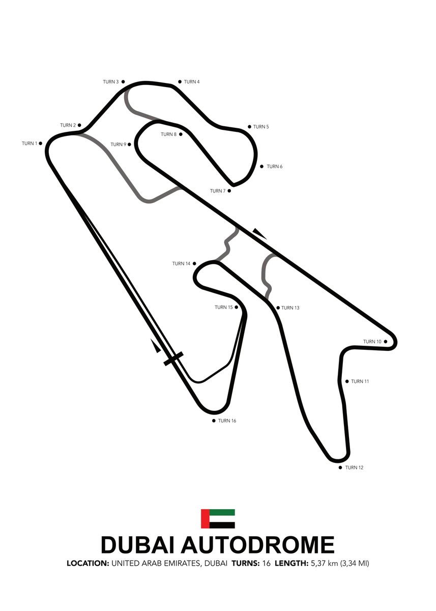 'Dubai Autodrome' Poster, picture, metal print, paint by Mapsters ...