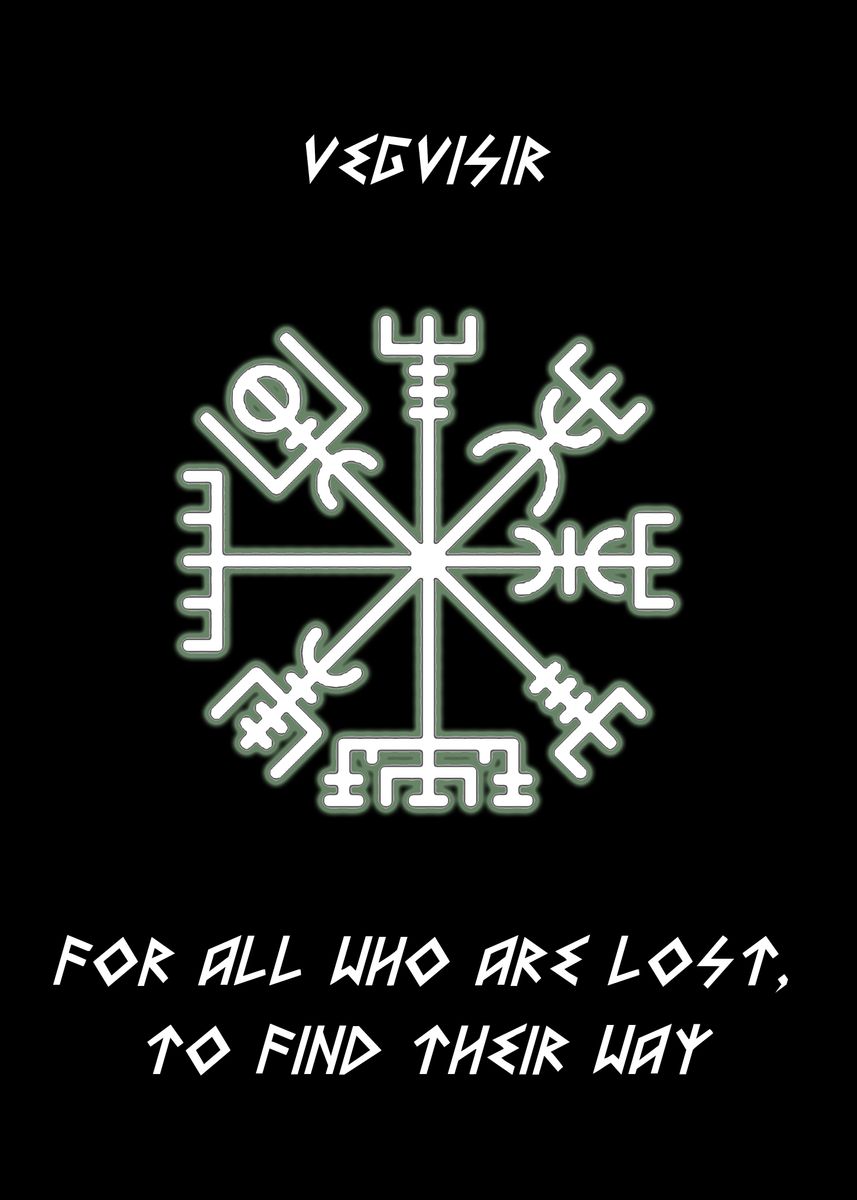 'Vegvirsir Stave Rune' Poster, picture, metal print, paint by The ...