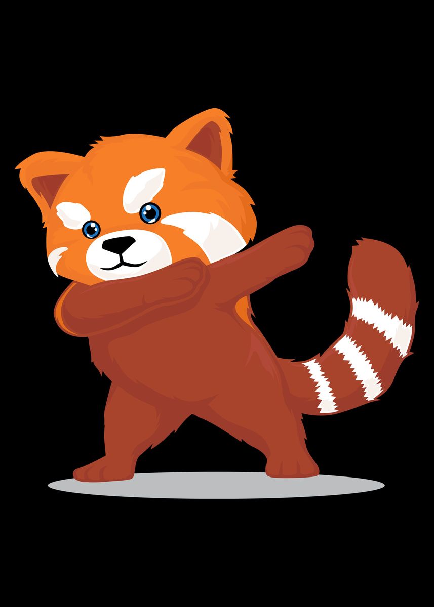 'Dabbing Red Panda' Poster, picture, metal print, paint by Timo ...