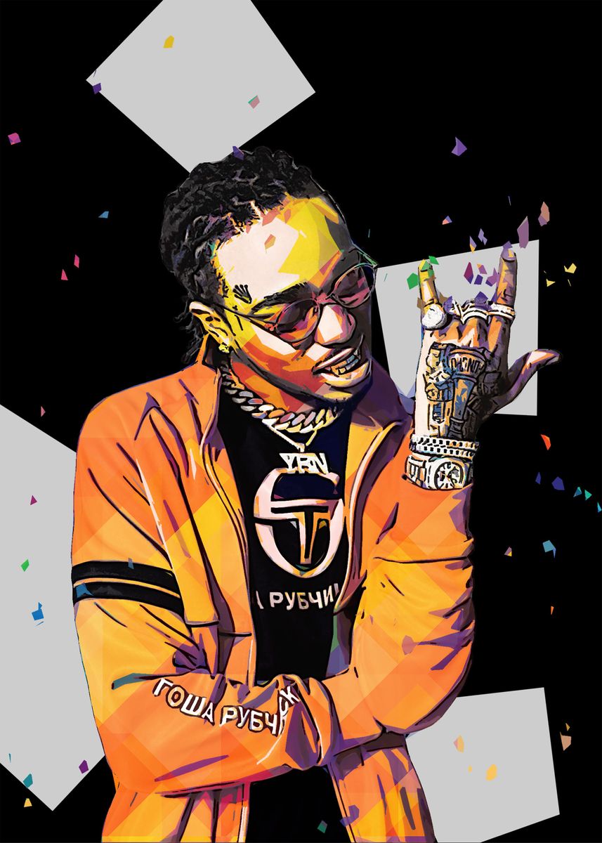 'quavo ' Poster, Picture, Metal Print, Paint By Oom Team 