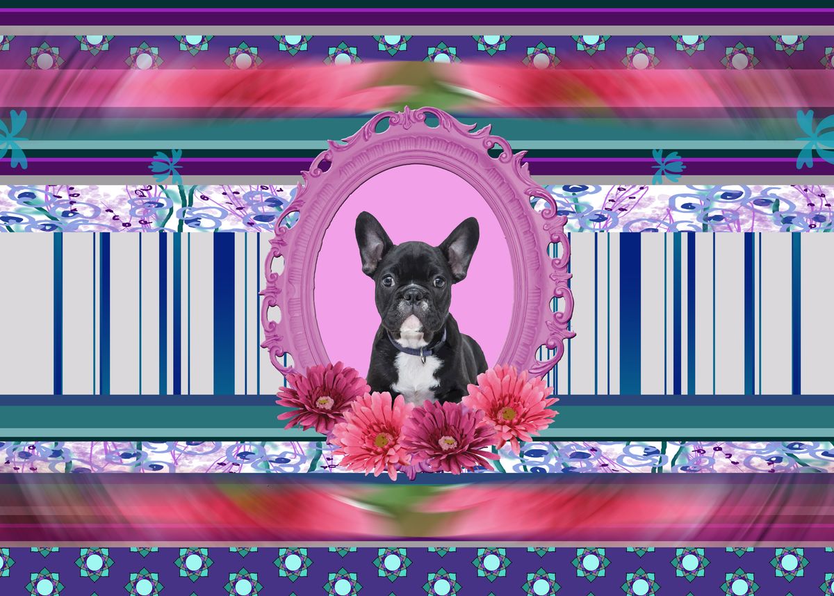 'French Bulldog Frame wall' Poster by jutta c. beyer Displate