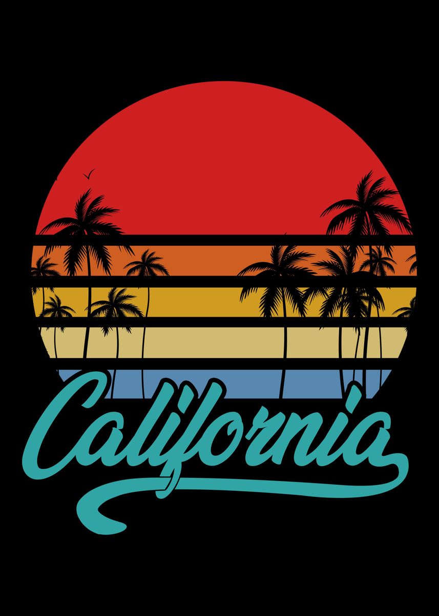 'California Retro' Poster by Cooldruck Displate