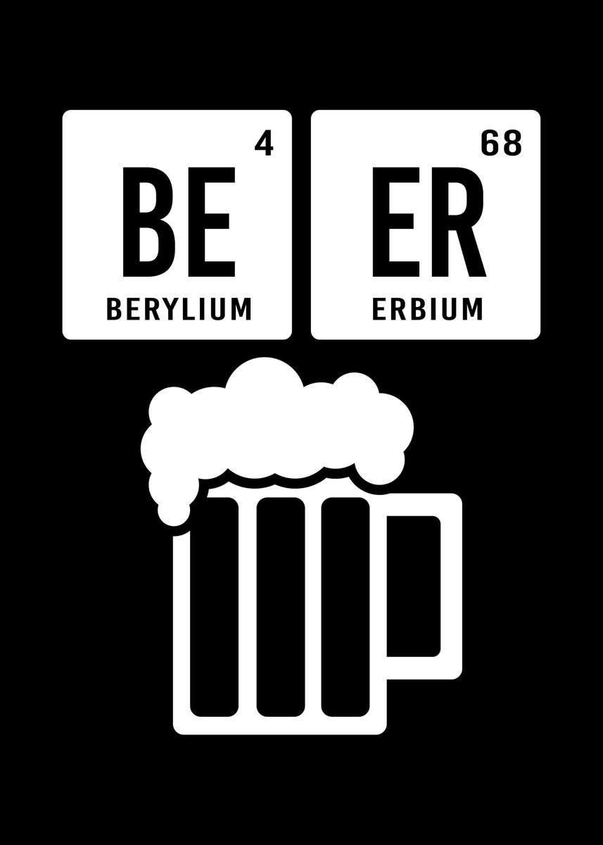 &lsquo;Beer periodic table&rsquo; Poster by BoredKoalas | Displate