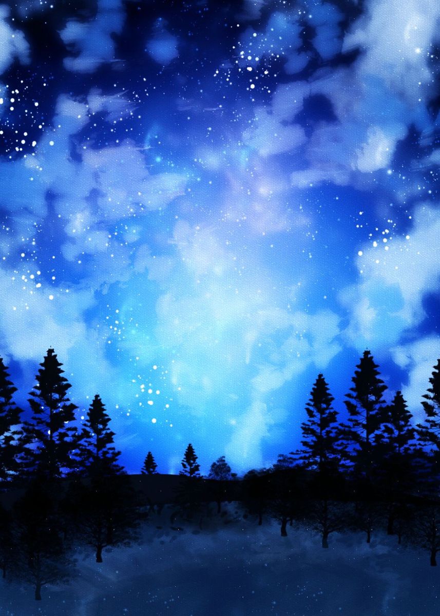 'Forest under Starry Sky' Poster by Max Ronn | Displate