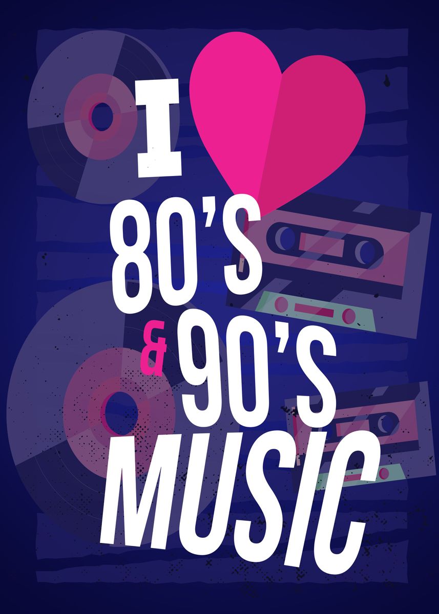 80s 90s Music' Poster by David Godbehere | Displate
