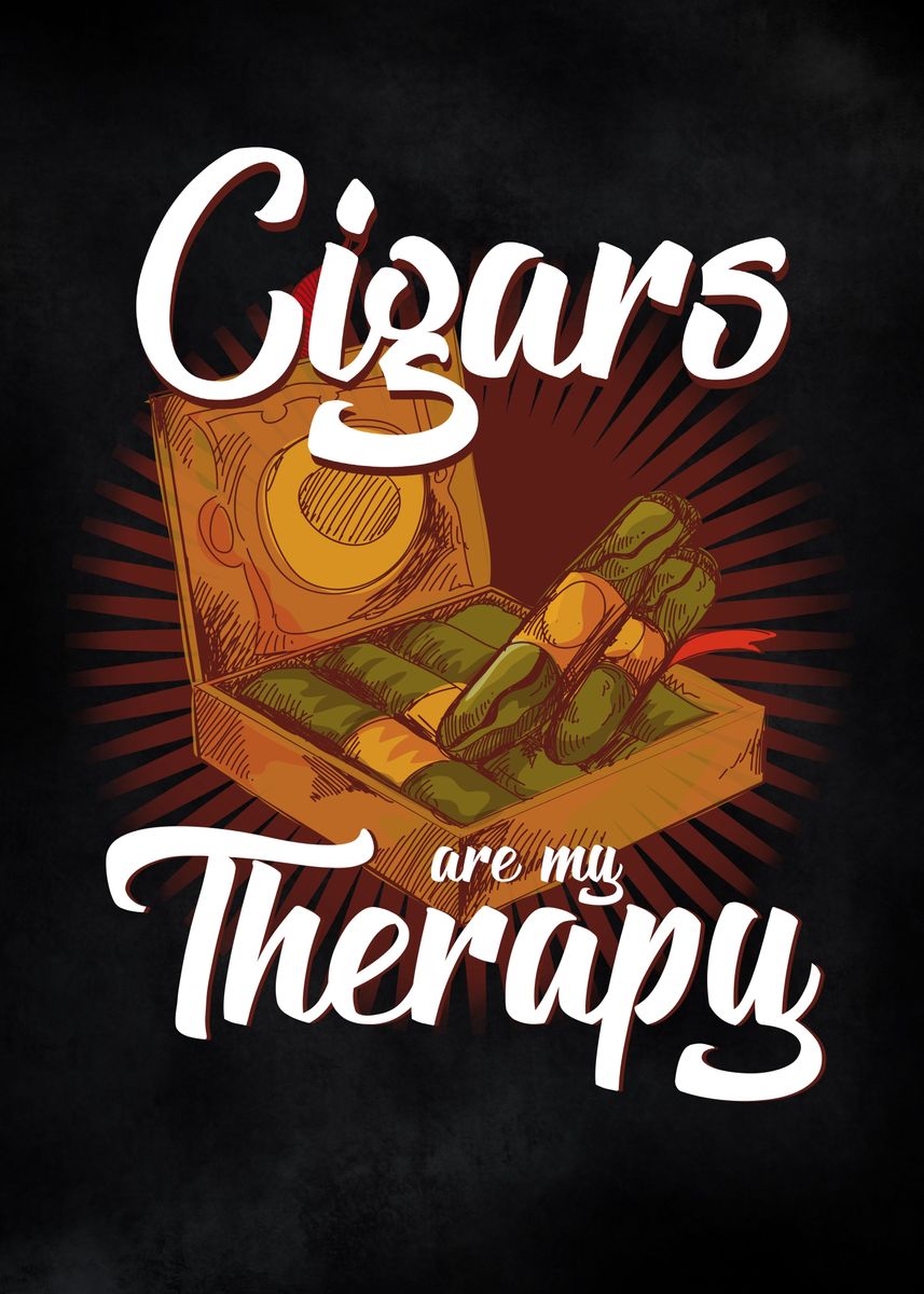 'Funny Cigar Smoking Pun' Poster by Biglui Displate