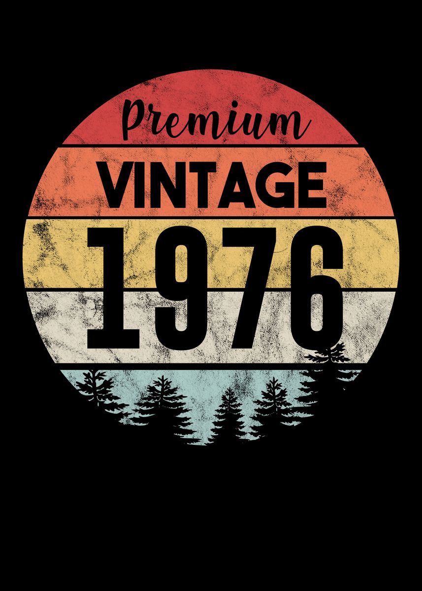 'Retro 1976 Birthday Gift' Poster, picture, metal print, paint by ...