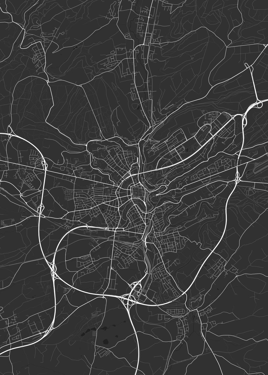 'Luxembourg Map' Poster by GraphicalMaps | Displate