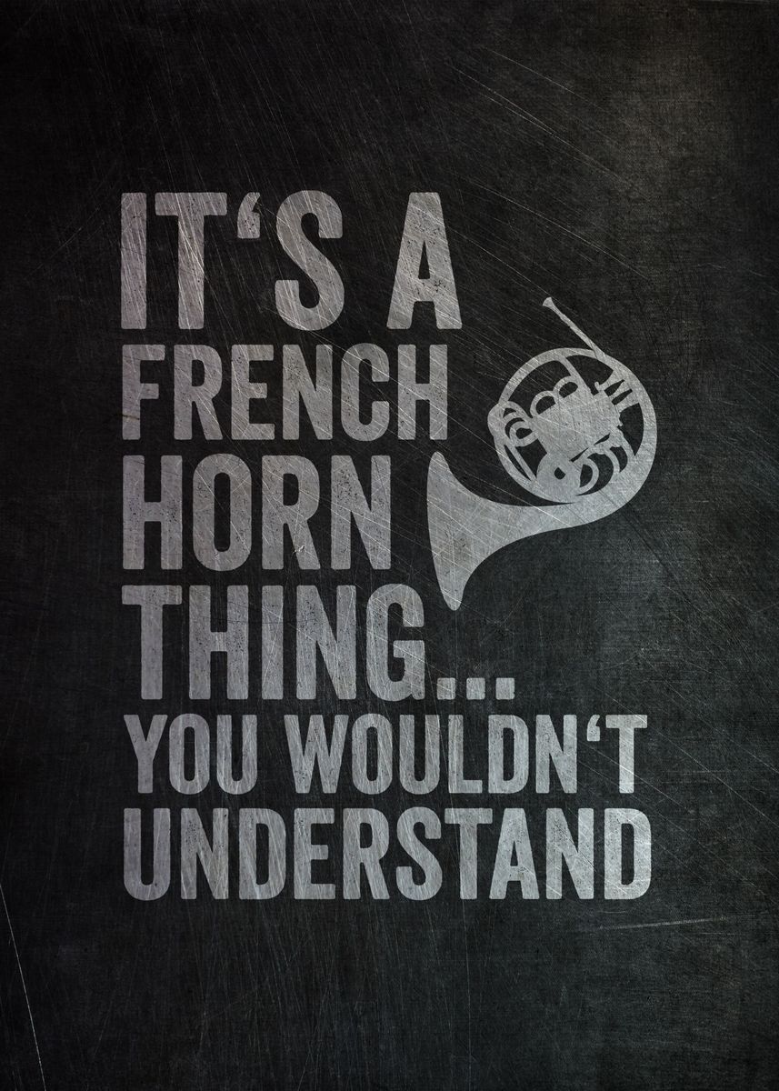 'French Horn Poster' Poster, picture, metal print, paint by PosterWorld