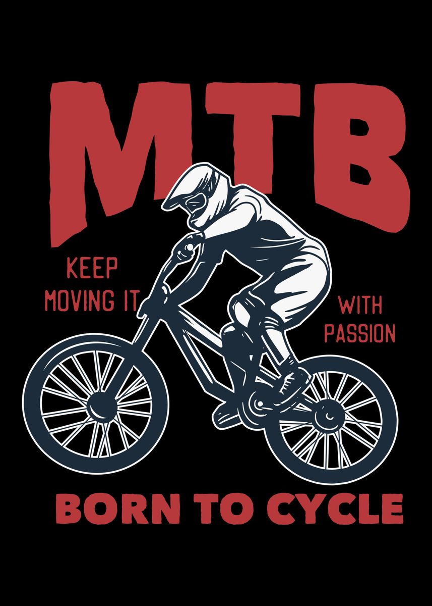 'Bicycle mountain bike road' Poster, picture, metal print, paint by ...