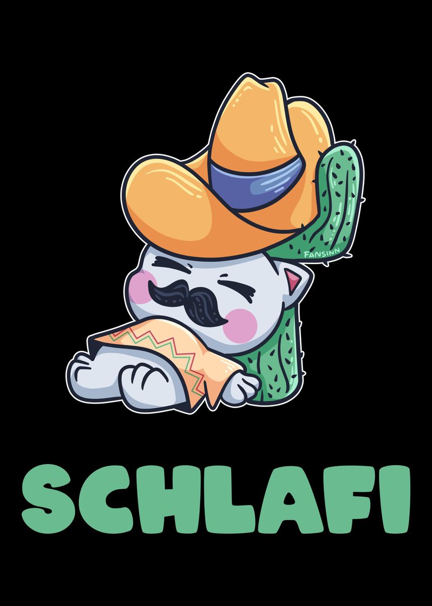 'Pajamas dream sleep pet ca' Poster, picture, metal print, paint by