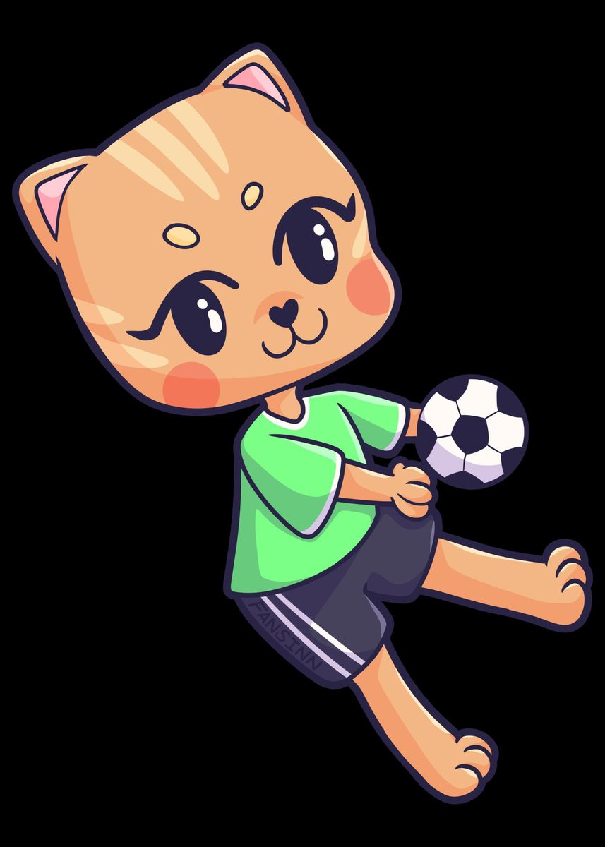 'Handball cat tomcat pet Sp' Poster, picture, metal print, paint by ...