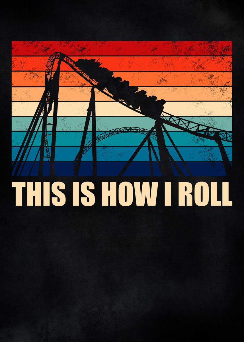 Funny Roller Coaster Pun Poster picture metal print paint by