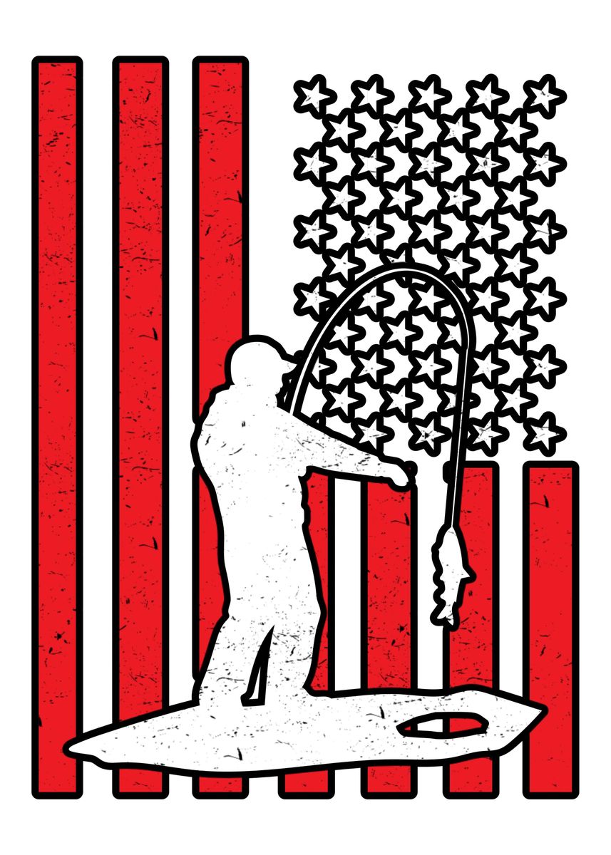 'Ice fishing Flag' Poster by schmidde Displate