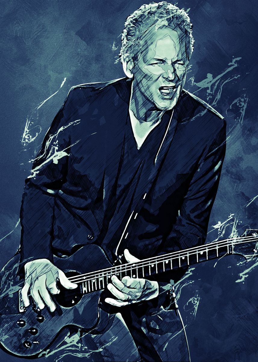 'LINDSEY BUCKINGHAM II' Poster, picture, metal print, paint by MoveUp ...