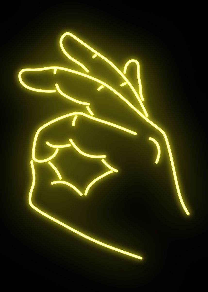 'Ok Hand Sign Neon Sign' Poster, picture, metal print, paint by Josh B ...