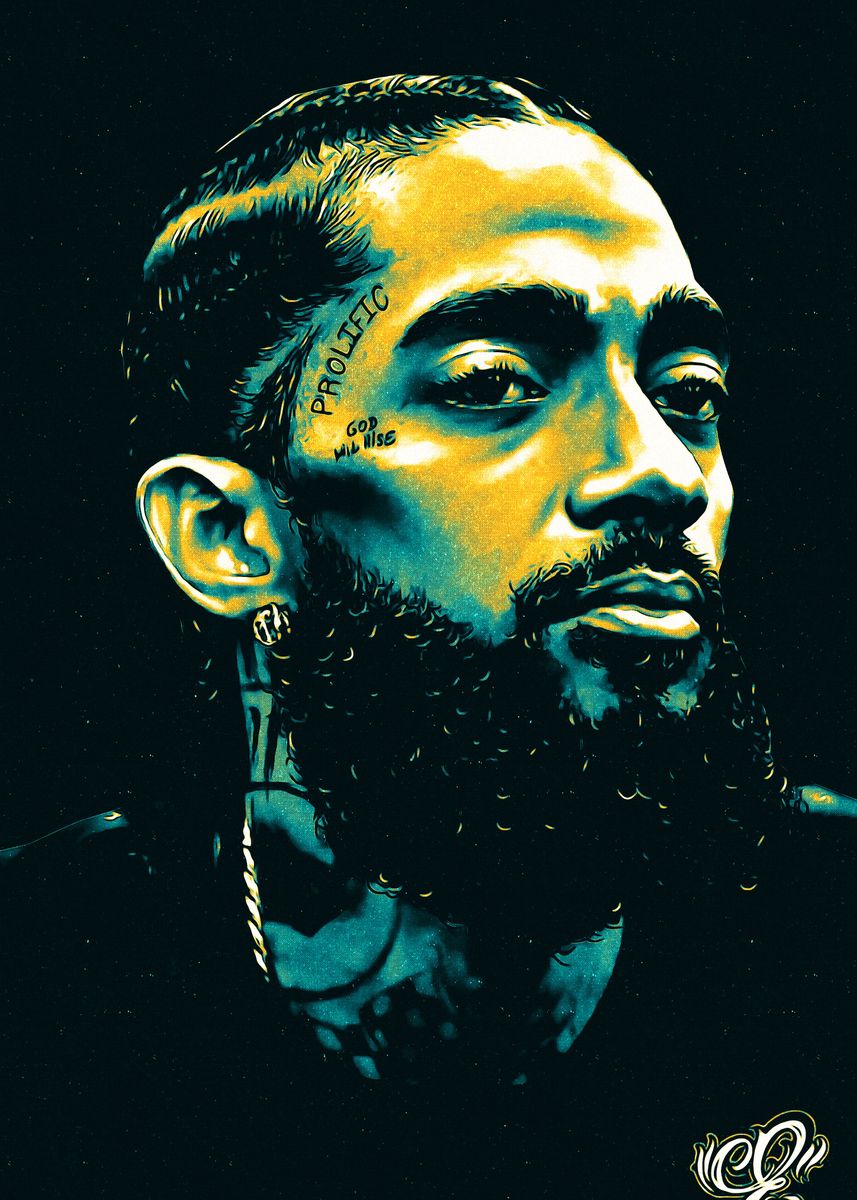 'NIPSEY HUSSLE' Poster, picture, metal print, paint by Most Popular ...