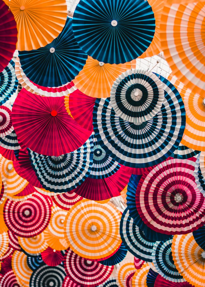 'Oriental Umbrellas' Poster, picture, metal print, paint by Artistic ...