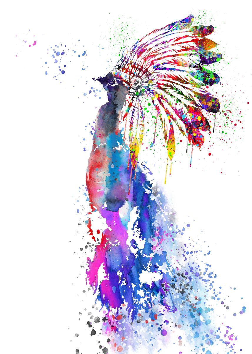 Aztec Peacock Poster By Rosaliasart Displate