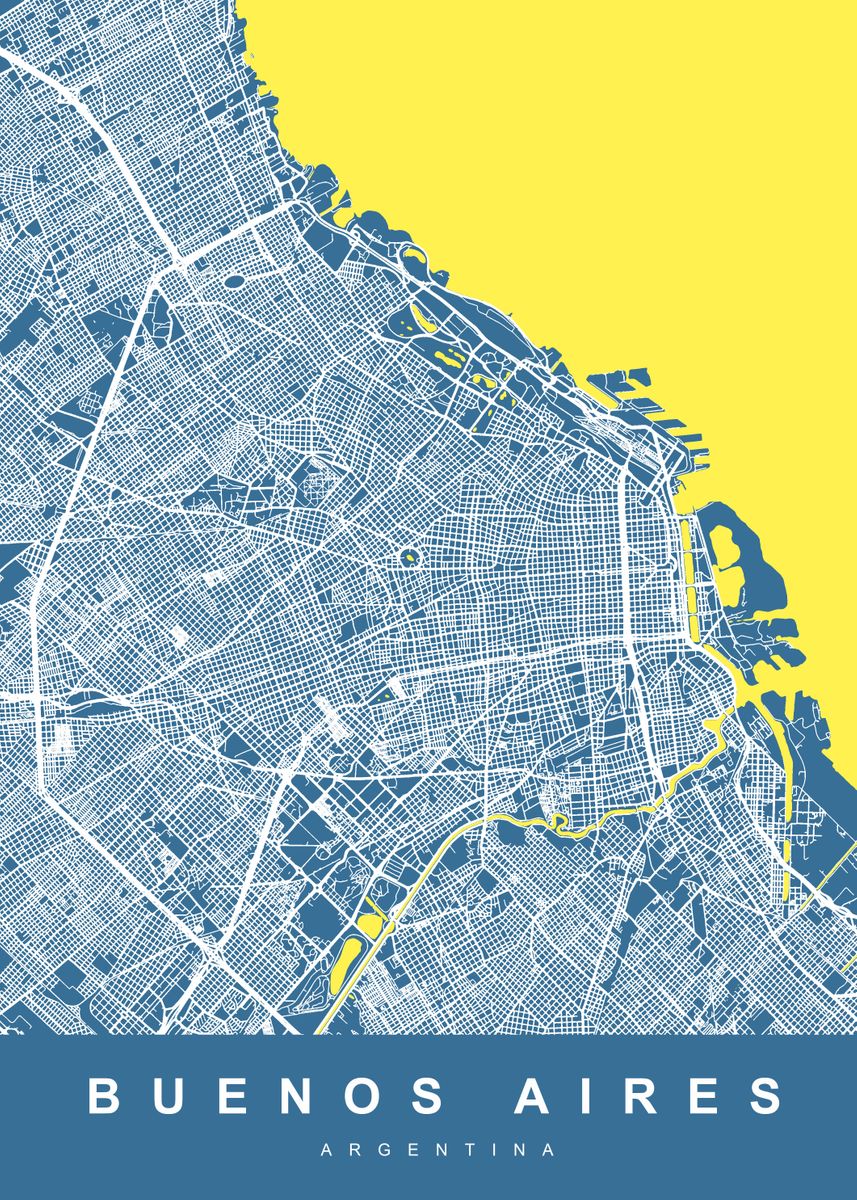 Buenos Aires City Map Buenos Aires City Map ' Poster By Urbanmaps | Displate