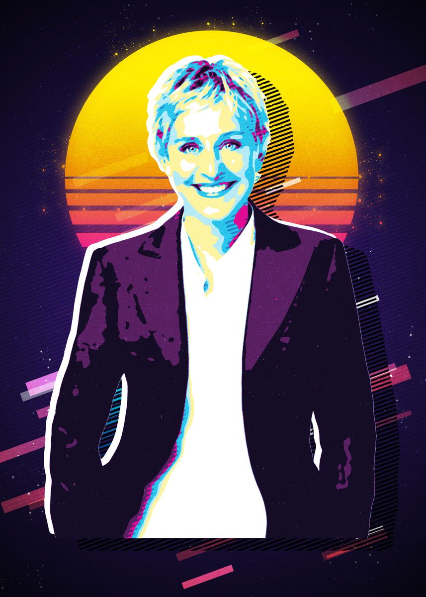 'Ellen DeGeneres' Poster, picture, metal print, paint by Retro Nice Picture | Displate