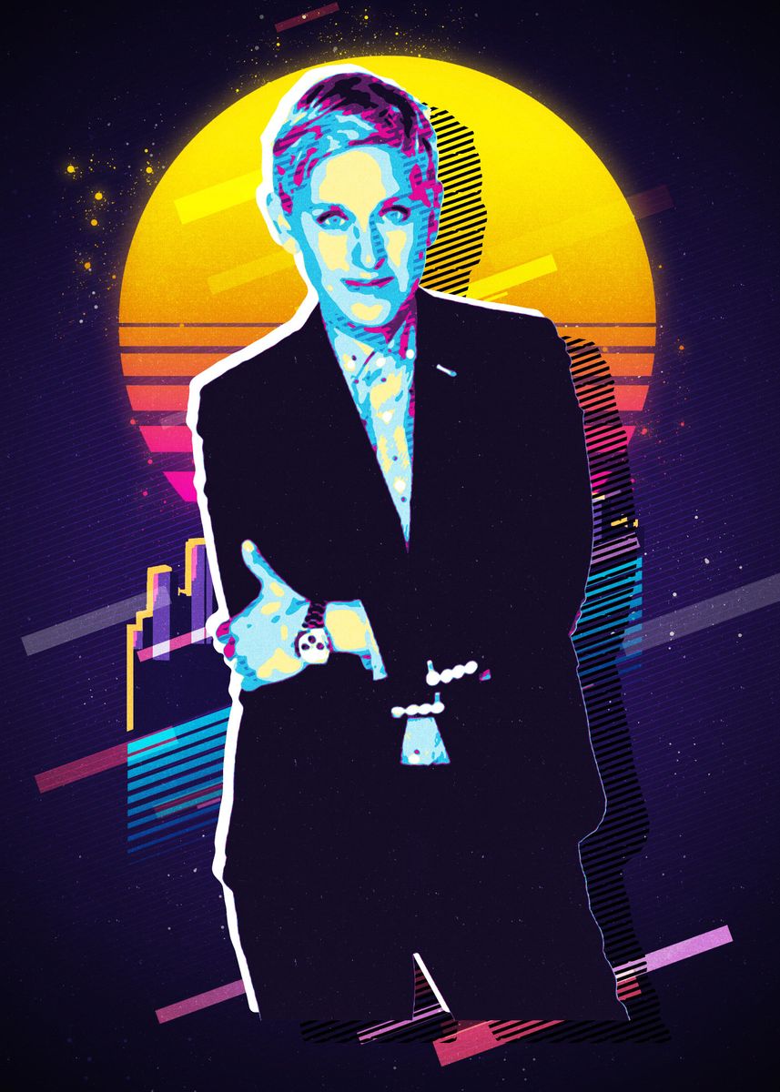 'Ellen DeGeneres' Poster, picture, metal print, paint by Retro Nice ...