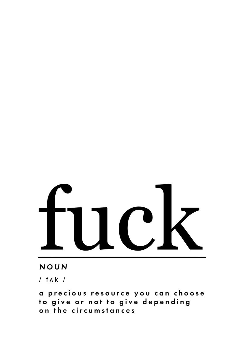 Fuck Definition Poster By Optic Riot Displate