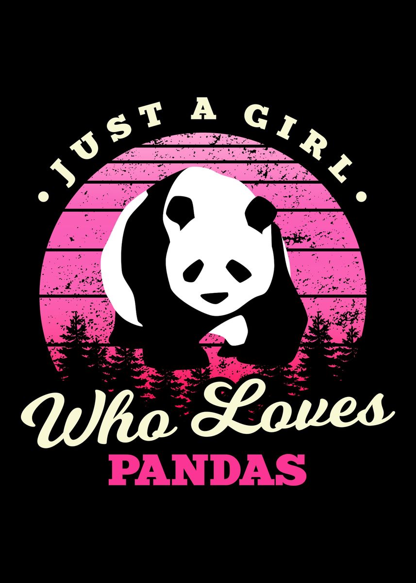 'Girl Loves Pandas' Poster by Cooldruck | Displate